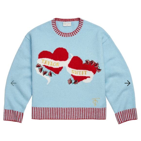 TAYLOR SWIFT ALBUM HEART SWEATER - Picture 1 of 9
